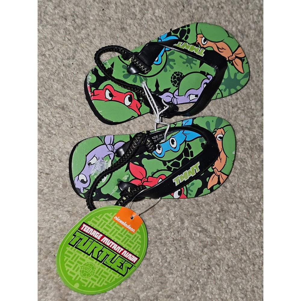 Kids Nickelodeon Teenage Mutant Ninja Turtles flip flops size s-5/6 new w/ tags